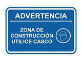 Signs ByLITA Classic Framed Advertencia Zona de construcción Utilice casco Door or Wall Sign Easy Installation | Health And Safety | Building And Hospitality