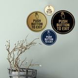 Signs ByLITA Circle Push Button To Exit Wall or Door Sign