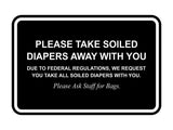 Signs ByLITA Classic Framed Please Take Soiled Diapers With You Wall or Door Sign