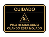 Signs ByLITA Classic Framed Cuidado: Piso Resbaladizo cuando esta mojado Door or Wall Sign Easy Installation | Health And Safety | Building And Hospitality