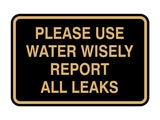 Signs ByLITA Classic Framed Please Use Water Wisely Report All Leaks Door or Wall Sign | Eco-Friendly Home Signs