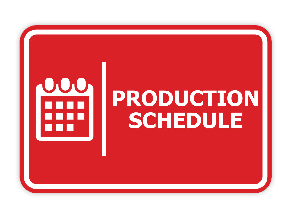 Signs ByLITA Classic Framed Production Schedule Door or Wall Sign Easy Installation | Health And Safety | Building And Hospitality Signs