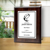 Football Customizable Wooden Award Plaque | Easel Mount Option | Achievement and Recognition Personalizable Plaques