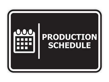 Signs ByLITA Classic Framed Production Schedule Door or Wall Sign Easy Installation | Health And Safety | Building And Hospitality Signs