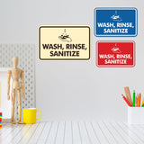Signs ByLITA Classic Framed Wash, Rinse, Sanitize Wall or Door Sign