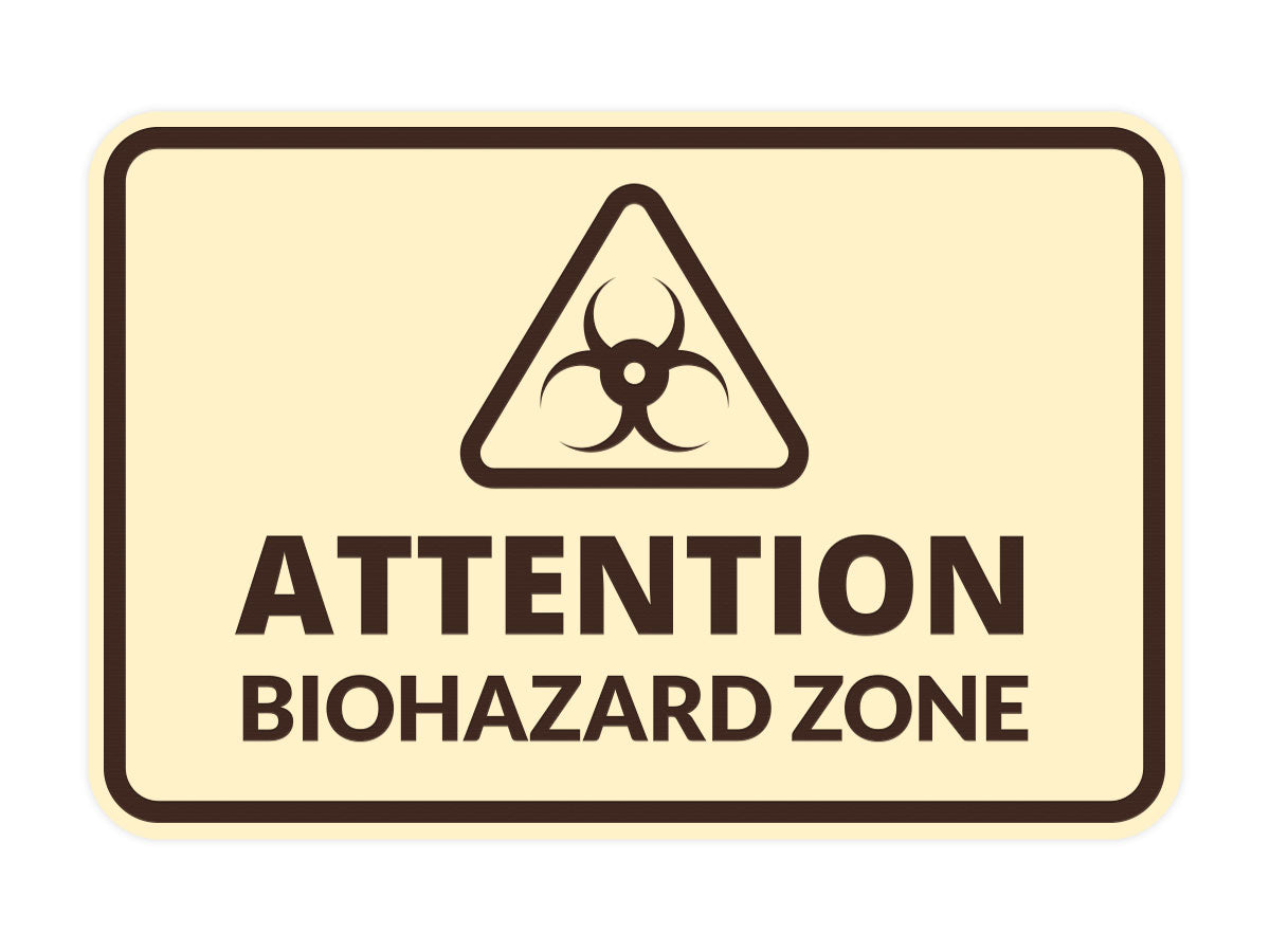 Signs ByLITA Classic Framed Attention: Biohazard Zone Door or Wall Sign Easy Installation | Health And Safety | Building And Warning Signs
