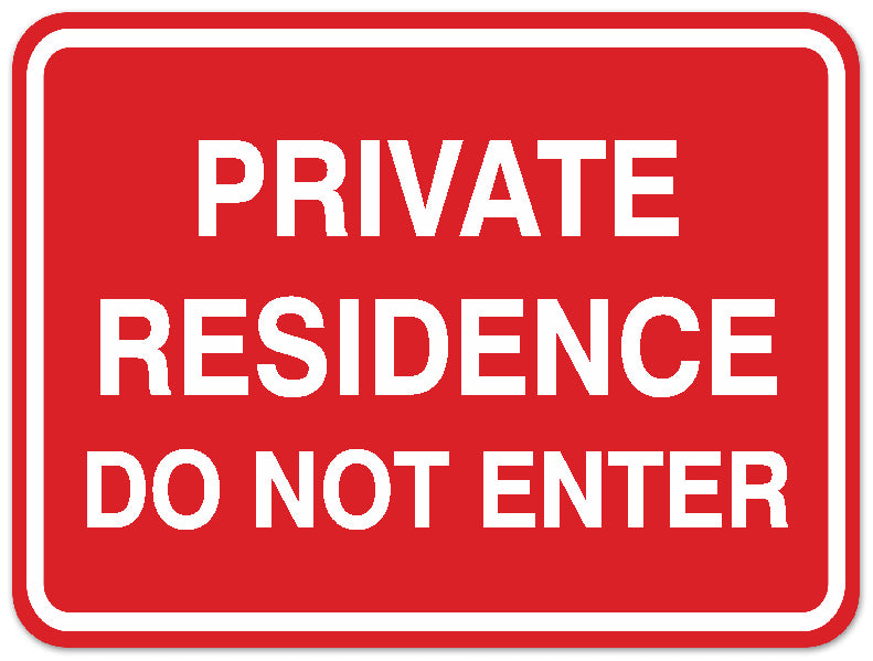 Signs ByLITA Classic Framed PRIVATE RESIDENCE DO NOT ENTER Door or Wall Sign Durable ABS Plastic | Laser Engraved | Easy Installation | Elegant Design