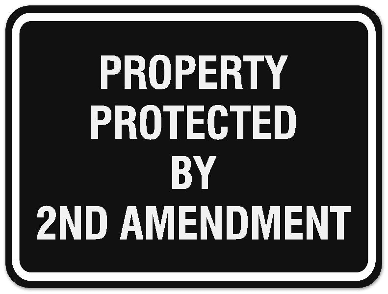 Signs ByLITA Classic Framed Property by Protected 2nd Amendment Sign | Durable Material | Home Security and Protection