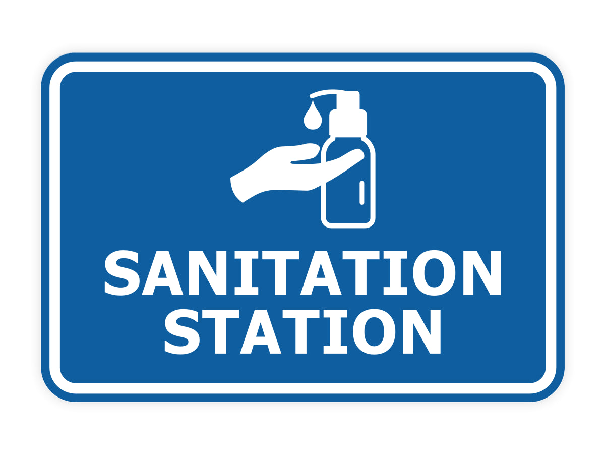 Signs ByLITA Classic Framed Sanitation Station Door or Wall Sign Easy Installation | Health And Safety | Building And Hospitality Signs