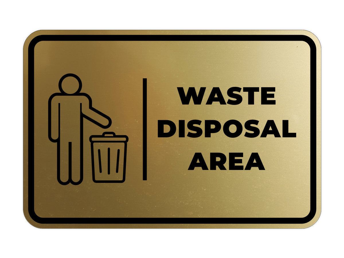 Signs ByLITA Classic Framed Waste Disposal Area Door or Wall Sign Easy Installation | Health And Safety | Building And Hospitality Signs