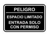 Signs ByLITA Classic Framed Peligro Espacio Limitado- Entrada solo con permiso Door or Wall Sign Easy Installation | Health And Safety | Building And Hospitality