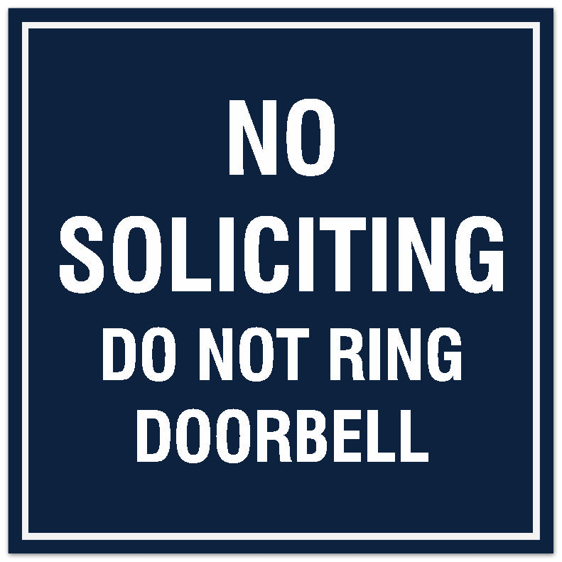 Signs ByLITA Square No Soliciting Do Not Ring Doorbell Sign - Easy Installation | Durable Material