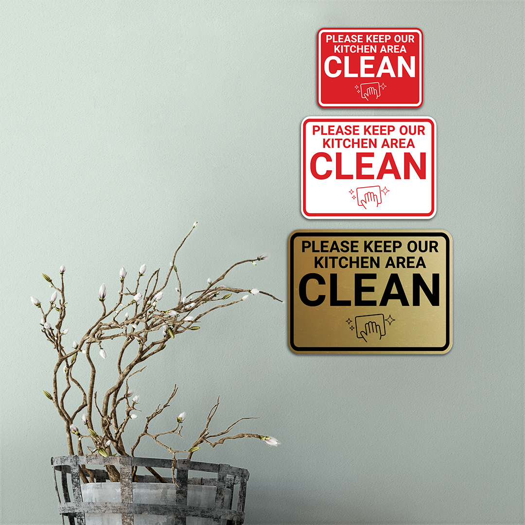 Signs ByLITA Classic Framed Please Keep Our Kitchen Area Clean Wall or Door Sign
