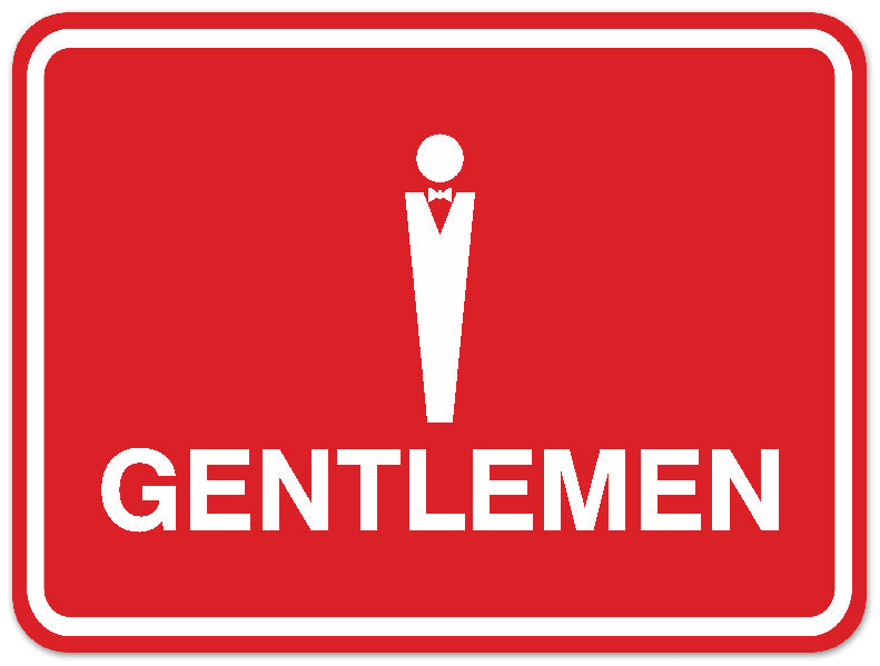 Signs ByLITA Classic Framed Gentlemen Figurine Restroom Sign - Easy Installation | Durable Material