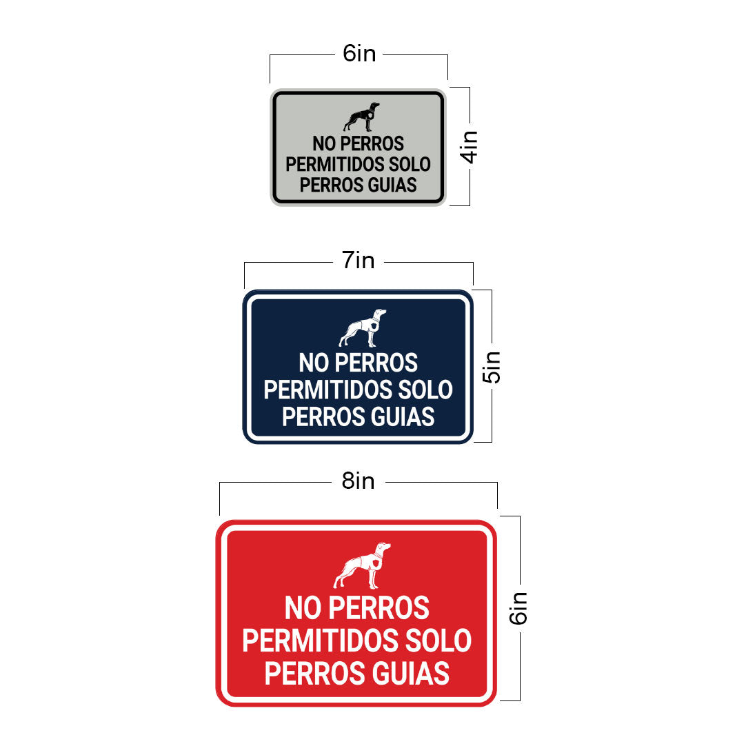 Signs ByLITA Classic Framed No Perros Permitidos Solo Perros Guias Spanish Security Business Wall or Door Sign