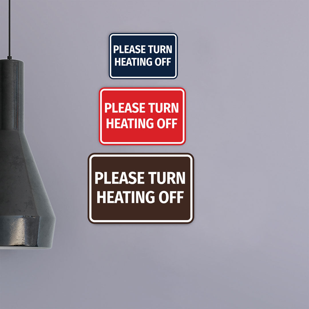 Signs ByLITA Classic Framed Please Turn Heating Off Door or Wall Sign | Eco-Friendly Home Signs
