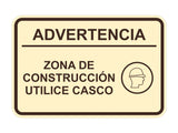 Signs ByLITA Classic Framed Advertencia Zona de construcción Utilice casco Door or Wall Sign Easy Installation | Health And Safety | Building And Hospitality