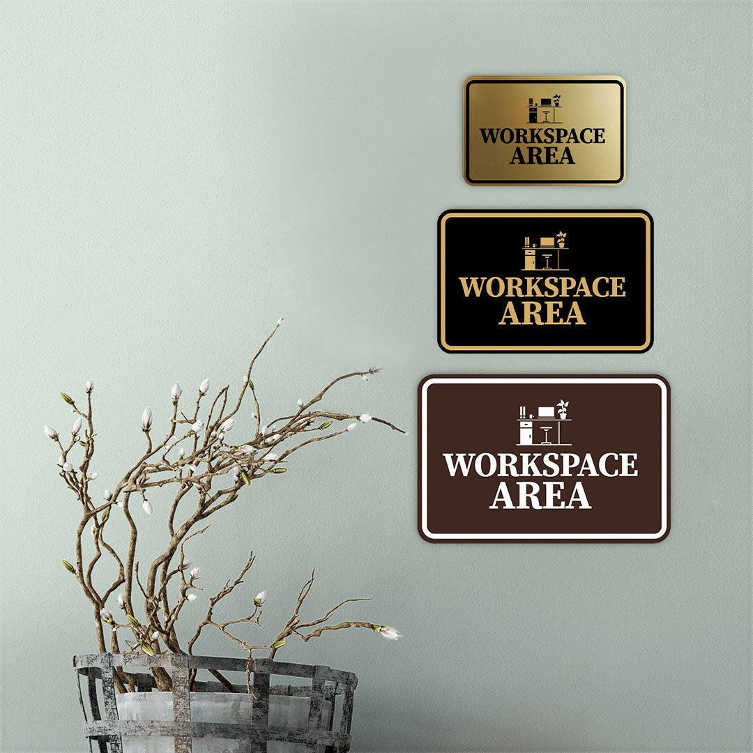 Signs ByLITA Classic Framed Workspace Area Wall or Door Sign