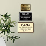 Signs ByLITA Classic Framed Please Help Us Conserve Water Avoid Excessive Use Thank You Door or Wall Sign | Eco-Friendly Home Signs