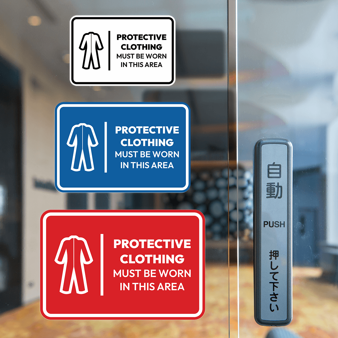 Signs ByLITA Classic Framed Protective Clothing Must Be Worn In This Area Door or Wall Sign Easy Installation | Health And Safety | Building And Hospitality Signs
