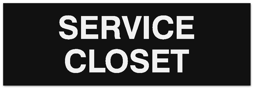 Signs ByLITA Basic Service Closet Sign - Laser-Engraved Lettering | Durable ABS Plastic | Vibrant Colors | Powerful Foam Tape