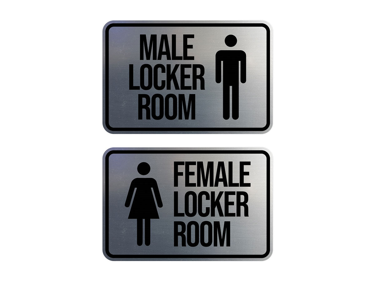 Signs ByLITA Classic Framed Male and Female Locker Room Wall or Door Sign