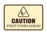 Signs ByLITA Classic Framed Caution: Steep Stairs Ahead Door or Wall Sign Easy Installation | Health And Safety | Building And Warning Signs
