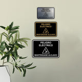 Signs ByLITA Classic Framed Peligro Eléctrico Manténgase Alejado Door or Wall Sign Easy Installation | Health And Safety | Building And Hospitality