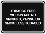 Signs ByLITA Classic Framed TOBACCO FREE WORKPLACE NO SMOKING, VAPING OR SMOKELESS TOBACCO Door or Wall Sign Durable ABS Plastic | Laser Engraved | Easy Installation | Elegant Design