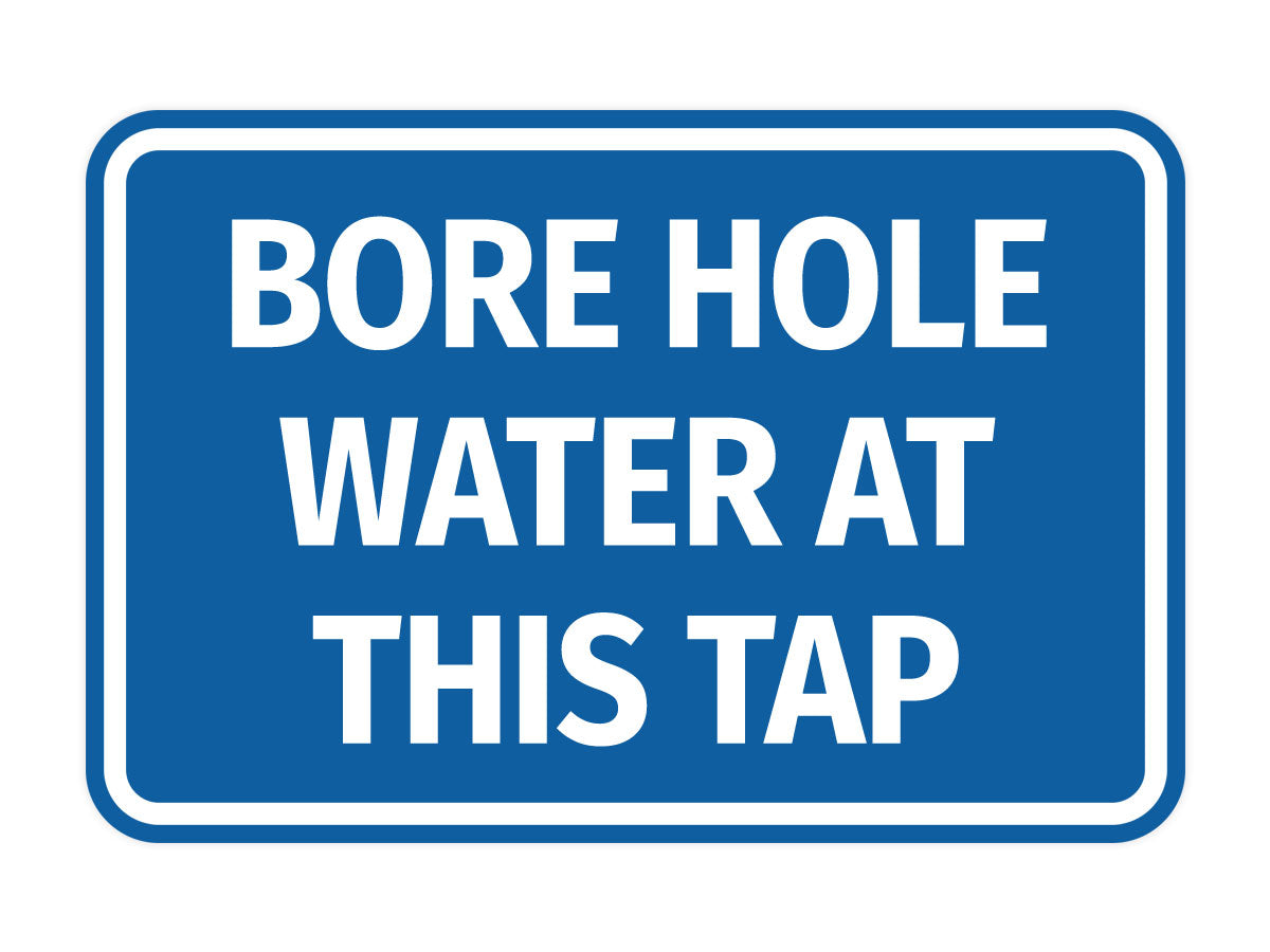 Signs ByLITA Classic Framed Bore Hole Water At This Tap Door or Wall Sign | Eco-Friendly Home Signs