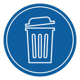 Signs ByLITA Circle Trash Can Graphic Door or Wall Sign | Easy Installation | Durable Construction | Promote Health And Safety | Caution Warning Sign for Home, Business and Office Spaces