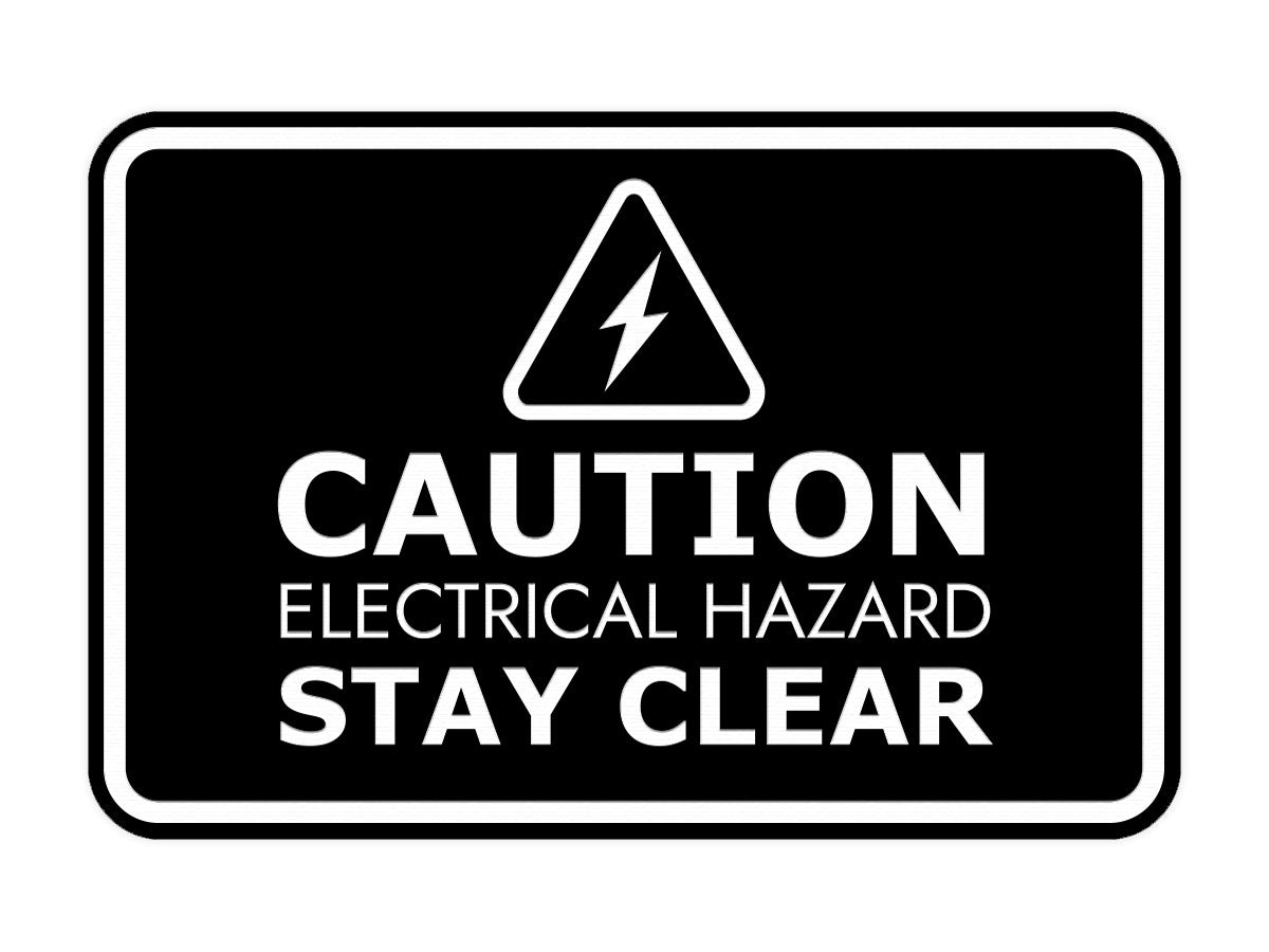 Signs ByLITA Classic Framed Caution: Electrical Hazard - Stay Clear Door or Wall Sign Easy Installation | Health And Safety | Building And Warning Signs