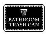 Signs ByLITA Classic Framed Bathroom Trash Can Vintage Bathroom Wall or Door Sign