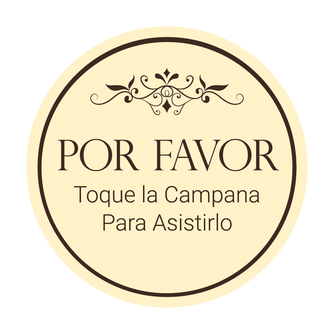 Signs ByLITA Circle Por Favor Toque la Campana Para Asistirlo Wall or Door Sign