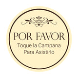 Signs ByLITA Circle Por Favor Toque la Campana Para Asistirlo Wall or Door Sign