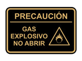 Signs ByLITA Classic Framed Precaución Gas Explosivo - No Abrir Door or Wall Sign Easy Installation | Health And Safety | Building And Hospitality