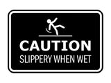 Signs ByLITA Classic Framed Caution: Slippery When Wet Door or Wall Sign Easy Installation | Health And Safety | Building And Warning Signs