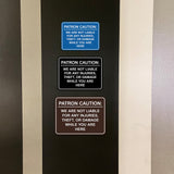 Signs ByLITA Classic Framed Patron Caution: We are not liable for any injuries, theft, or damage while you are here Door or Wall Sign Easy Installation | Warning Health & Safety | Office & Venues