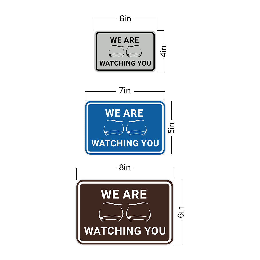 Signs ByLITA Classic Framed We Are Watching You Text and Graphic Surveillance Wall or Door Sign