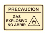 Signs ByLITA Classic Framed Precaución Gas Explosivo - No Abrir Door or Wall Sign Easy Installation | Health And Safety | Building And Hospitality