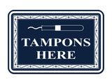 Signs ByLITA Classic Framed Tampons Here Vintage Bathroom Wall or Door Sign