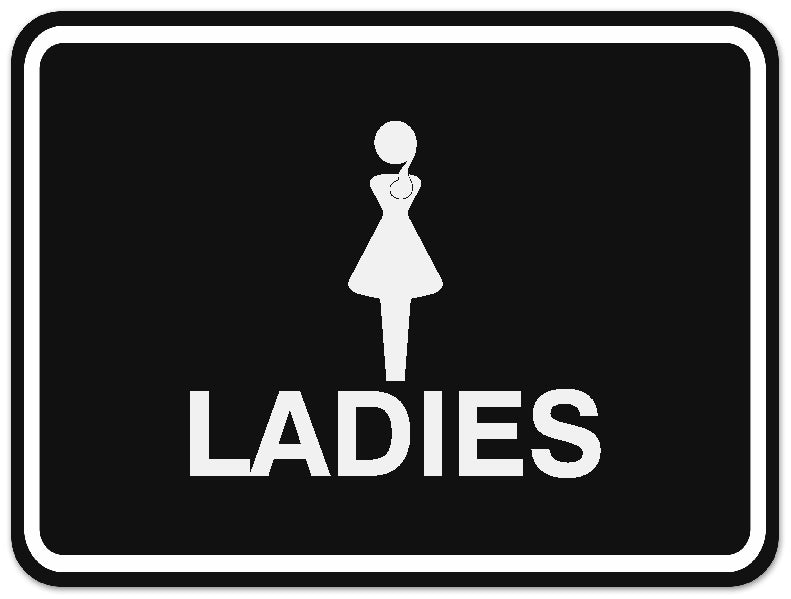 Signs ByLITA Classic Framed Ladies Figurine Restroom Sign - Easy Installation | Durable Material