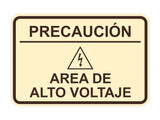Signs ByLITA Classic Framed Precaución Area de Alto Voltaje Door or Wall Sign Easy Installation | Health And Safety | Building And Hospitality