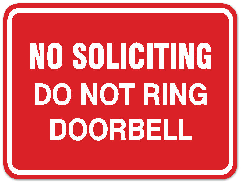 Signs ByLITA Classic Framed NO SOLICITING DO NOT RING DOORBELL Door or Wall Sign Durable ABS Plastic | Laser Engraved | Easy Installation | Elegant Design