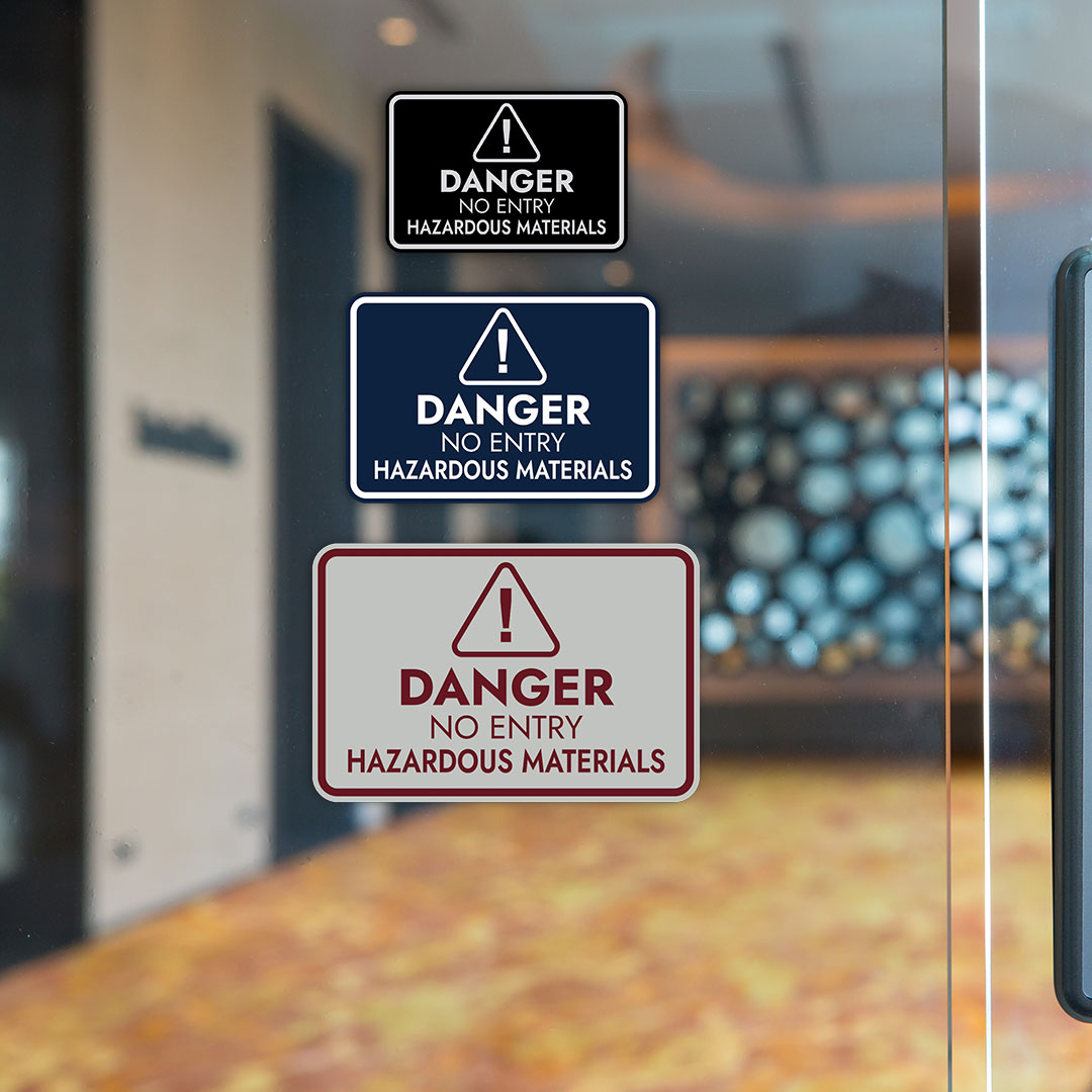 Signs ByLITA Classic Framed Danger: No Entry - Hazardous Materials Door or Wall Sign Easy Installation | Health And Safety | Building And Warning Signs