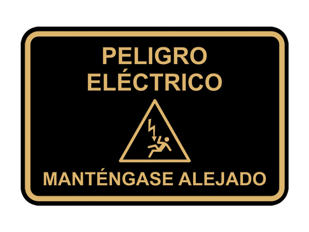 Signs ByLITA Classic Framed Peligro Eléctrico Manténgase Alejado Door or Wall Sign Easy Installation | Health And Safety | Building And Hospitality