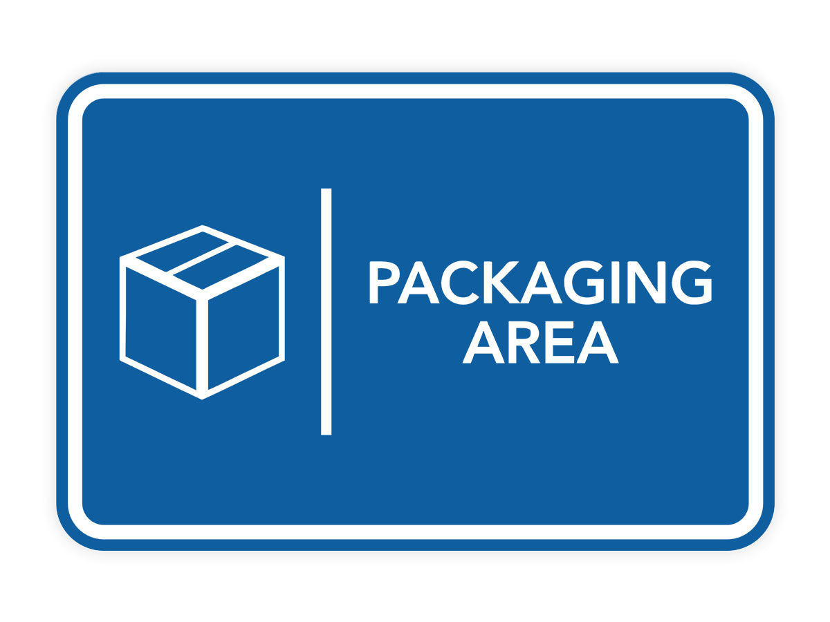 Signs ByLITA Classic Framed Packaging Area Door or Wall Sign Easy Installation | Health And Safety | Building And Hospitality Signs