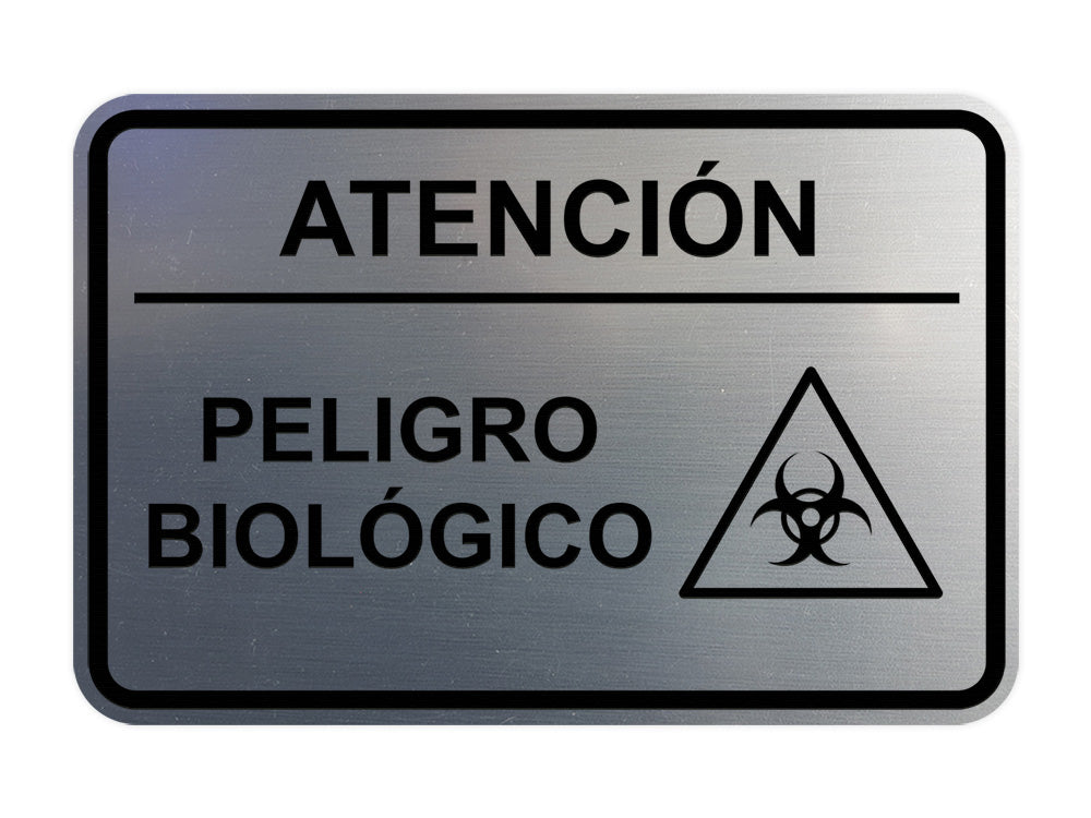 Signs ByLITA Classic Framed Atención Peligro biológico Door or Wall Sign Easy Installation | Health And Safety | Building And Hospitality