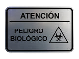 Signs ByLITA Classic Framed Atención Peligro biológico Door or Wall Sign Easy Installation | Health And Safety | Building And Hospitality