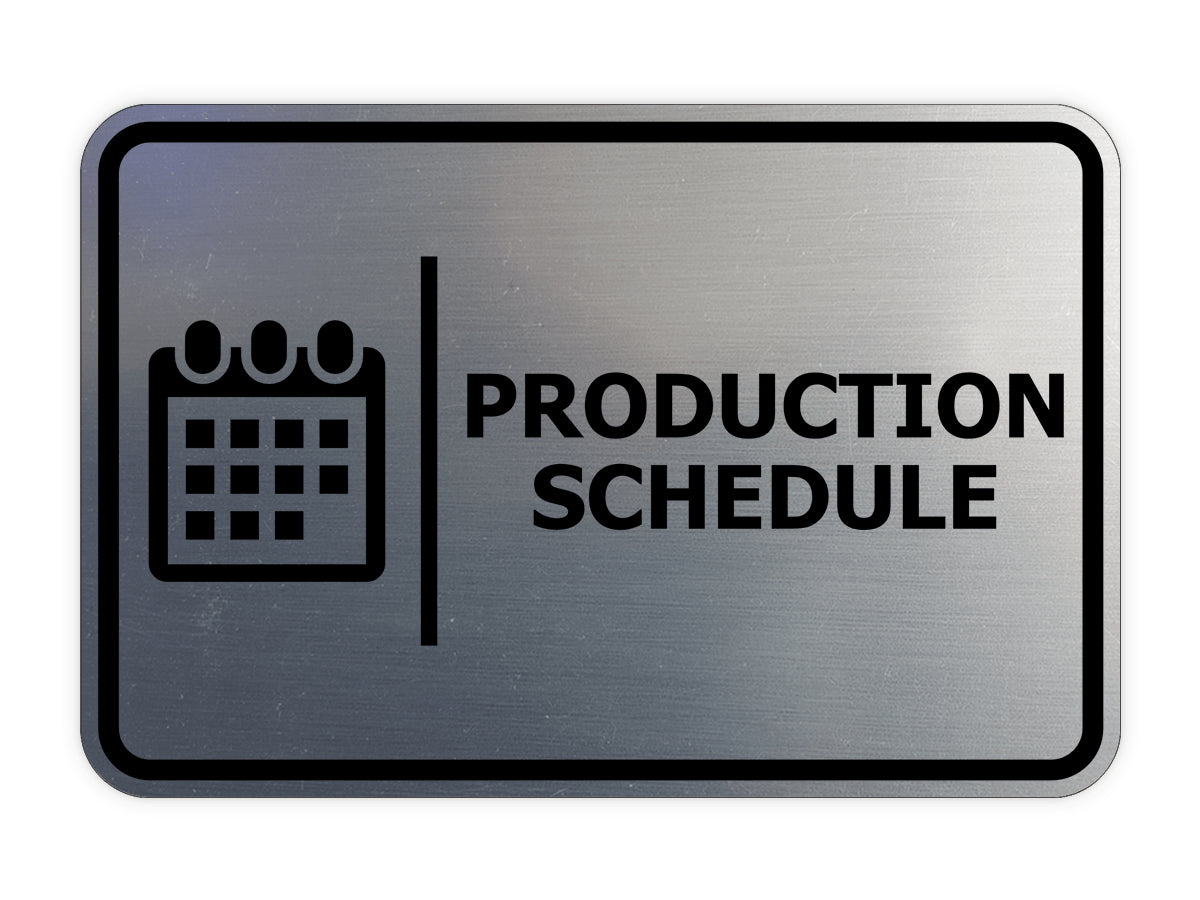 Signs ByLITA Classic Framed Production Schedule Door or Wall Sign Easy Installation | Health And Safety | Building And Hospitality Signs